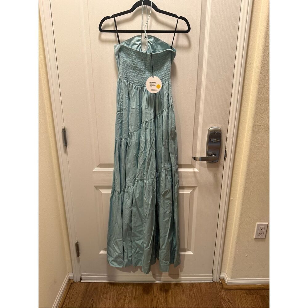 SWF Tie Up Tiered Maxi Dress Wedding Guest Vacation Beach Dress size S Preloved - Picture 5 of 6